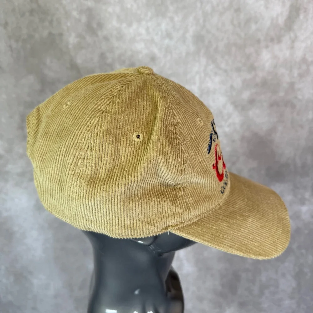 Coors Banquet Hat Mens OSFA Tan Solid Corduroy Snapback Golden Colorado Logo